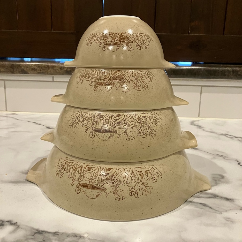 Vintage Pyrex Forest Fancies Complete set of 4 Cinderella bowls